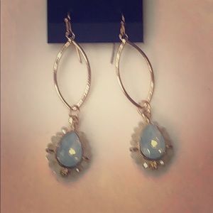 🌺 Beautiful Light Blue/ Clear Crystal Earrings
